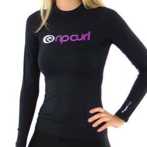 ▪️Rip Curl Rashguard Womens‎ Black Cloudbreak Beach Water Swim SPF Top 12/L